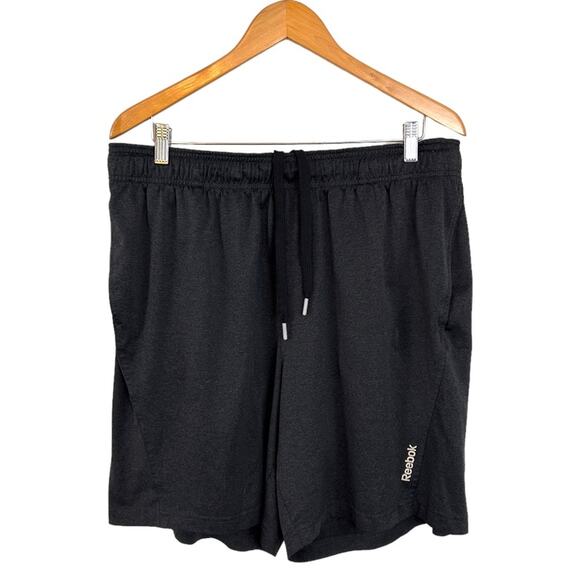 Reebok Athletic Shorts XL Gym Basketball Sportswear Pockets Charcoal Drawstring - Picture 2 of 14